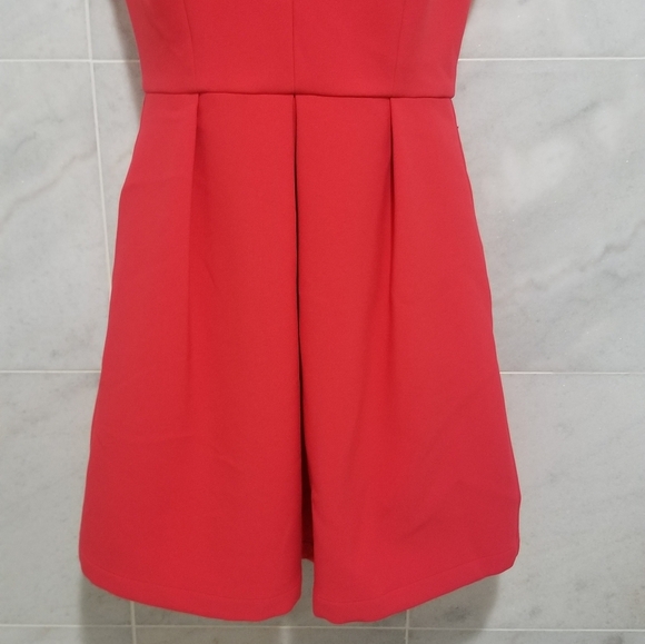 Bcbgmaxazria Red Bright Poppy V Neck Cutout Clayre - Picture 12 of 13